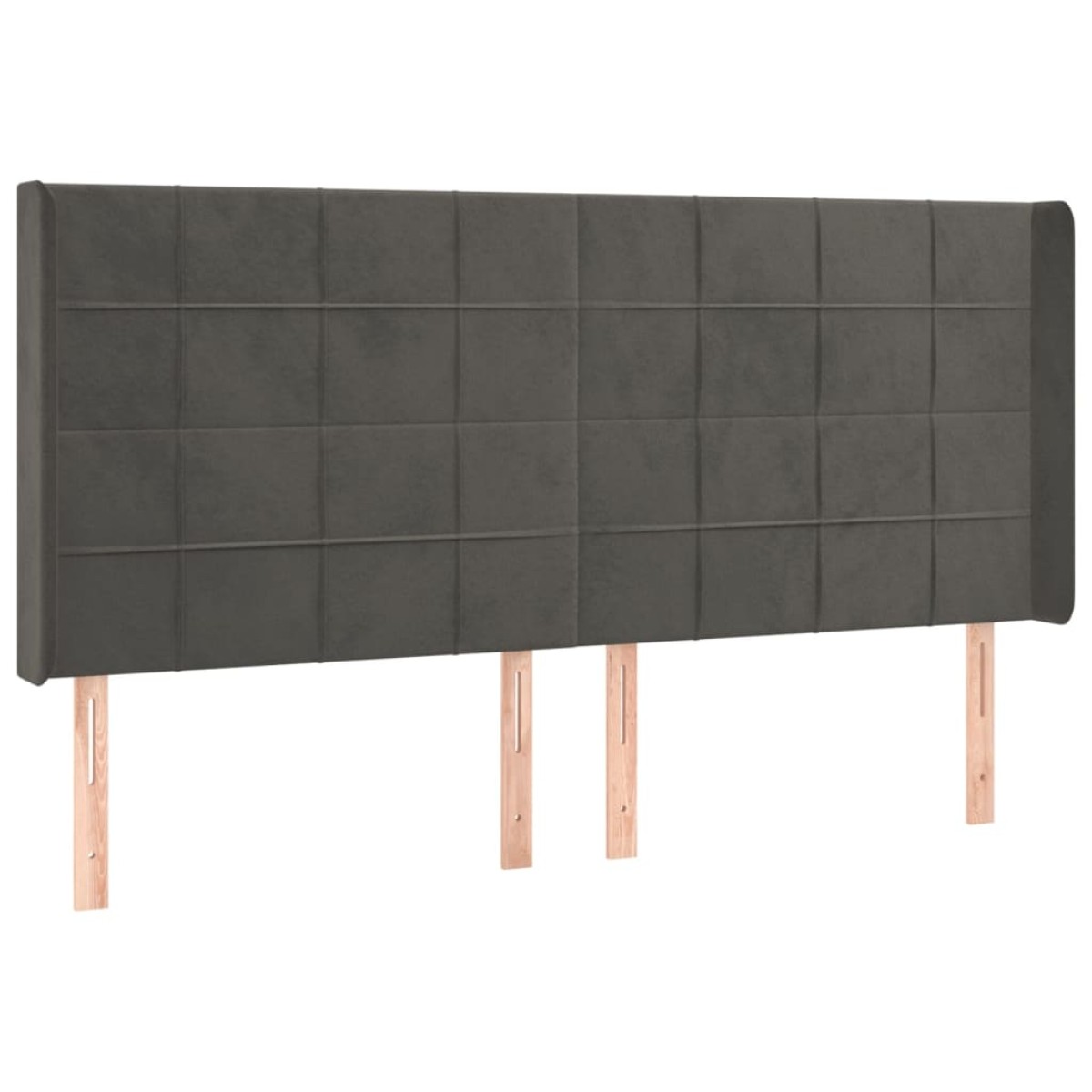 vidaXL Κεφαλάρι με Πτερύγια Σκούρο Γκρι 183x16x118/128 εκ. Βελούδινο