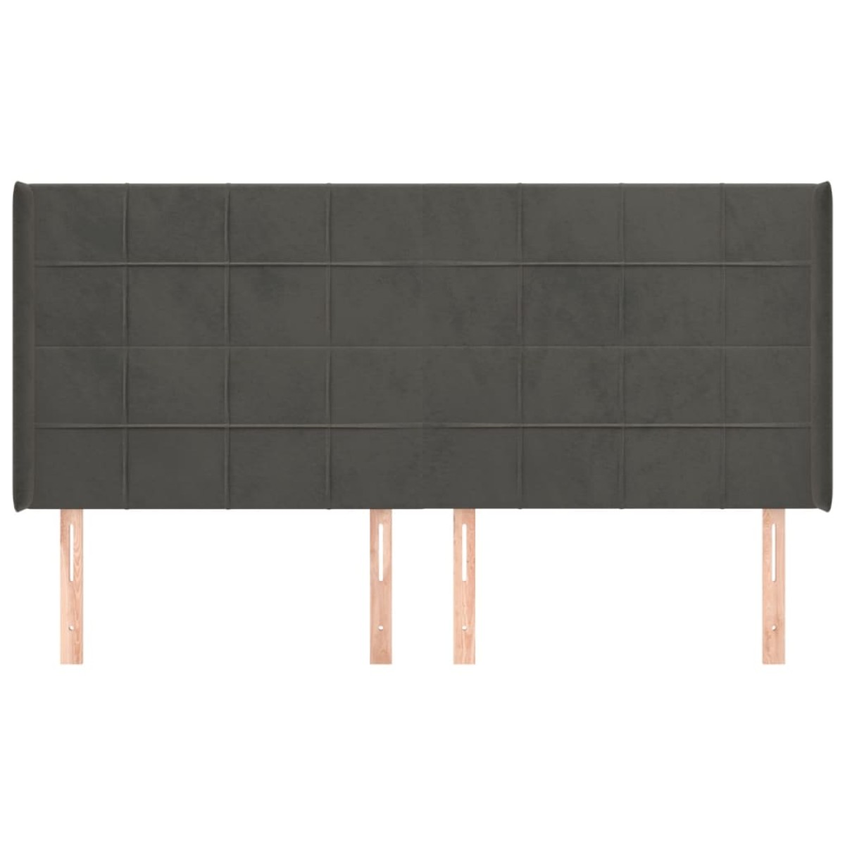 vidaXL Κεφαλάρι με Πτερύγια Σκούρο Γκρι 183x16x118/128 εκ. Βελούδινο
