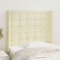 vidaXL Κεφαλάρι με Πτερύγια Κρεμ 83x16x118/128 εκ. Συνθετικό Δέρμα