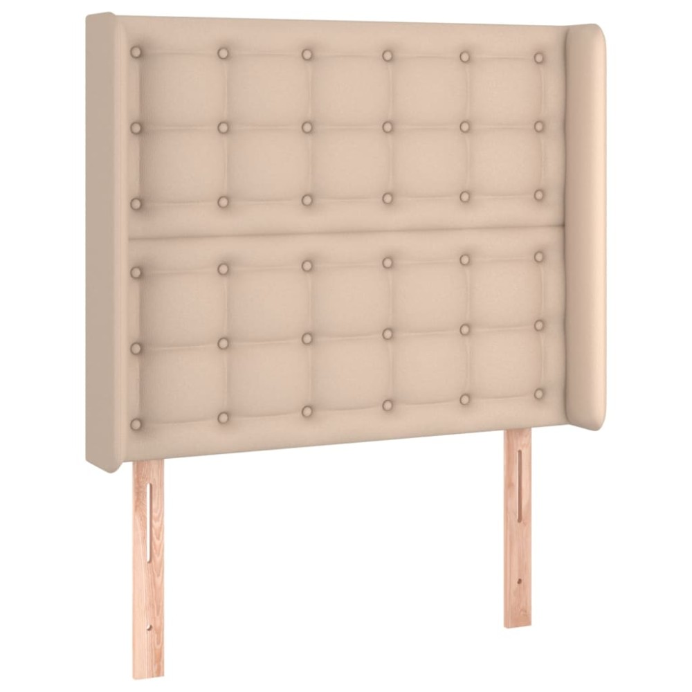 vidaXL Κεφαλάρι με Πτερύγια Καπουτσίνο 93x16x118/128 εκ. Συνθ. Δέρμα
