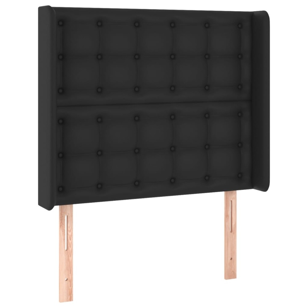 vidaXL Κεφαλάρι με Πτερύγια Μαύρο 103x16x118/128 εκ. Συνθ. Δέρμα