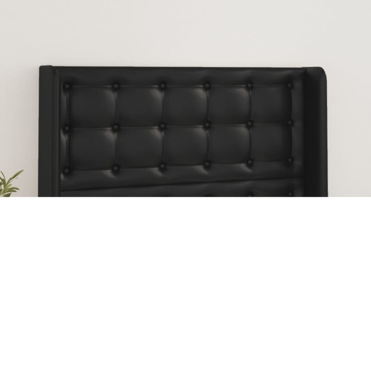 vidaXL Κεφαλάρι με Πτερύγια Μαύρο 103x16x118/128 εκ. Συνθ. Δέρμα