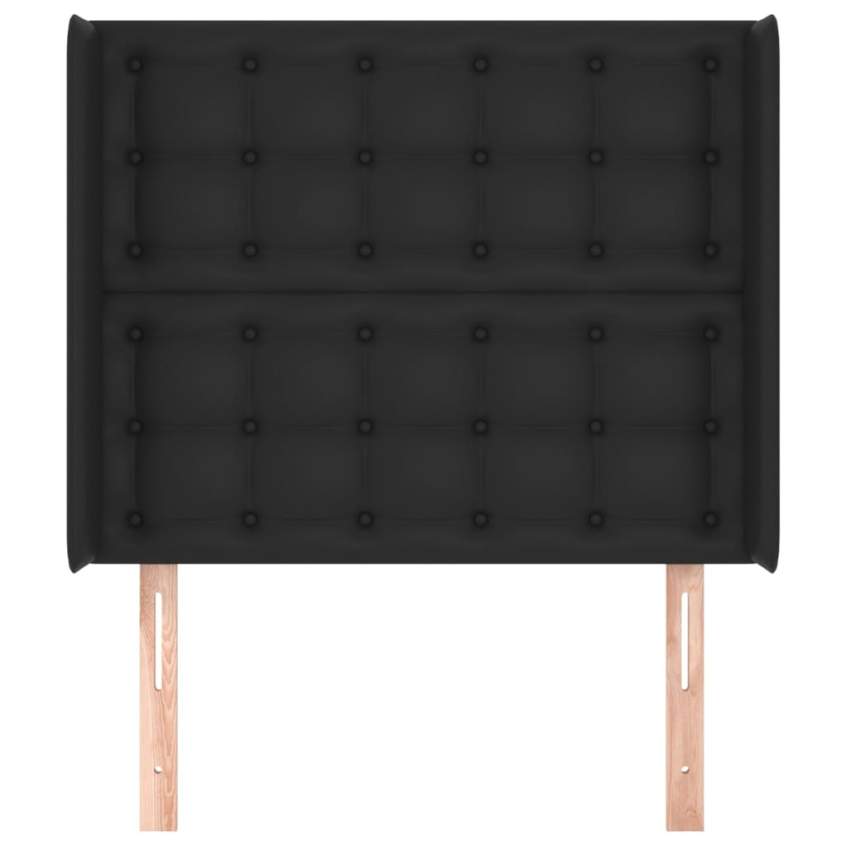 vidaXL Κεφαλάρι με Πτερύγια Μαύρο 103x16x118/128 εκ. Συνθ. Δέρμα