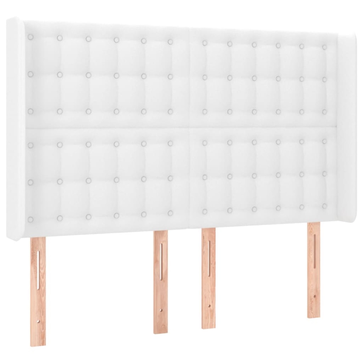 vidaXL Κεφαλάρι με Πτερύγια Λευκό 147x16x118/128 εκ. Συνθ. Δέρμα