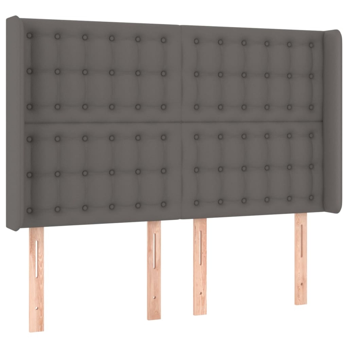 vidaXL Κεφαλάρι με Πτερύγια Γκρι 147x16x118/128εκ.Συνθετικό Δέρμα