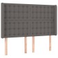 vidaXL Κεφαλάρι με Πτερύγια Γκρι 147x16x118/128εκ.Συνθετικό Δέρμα