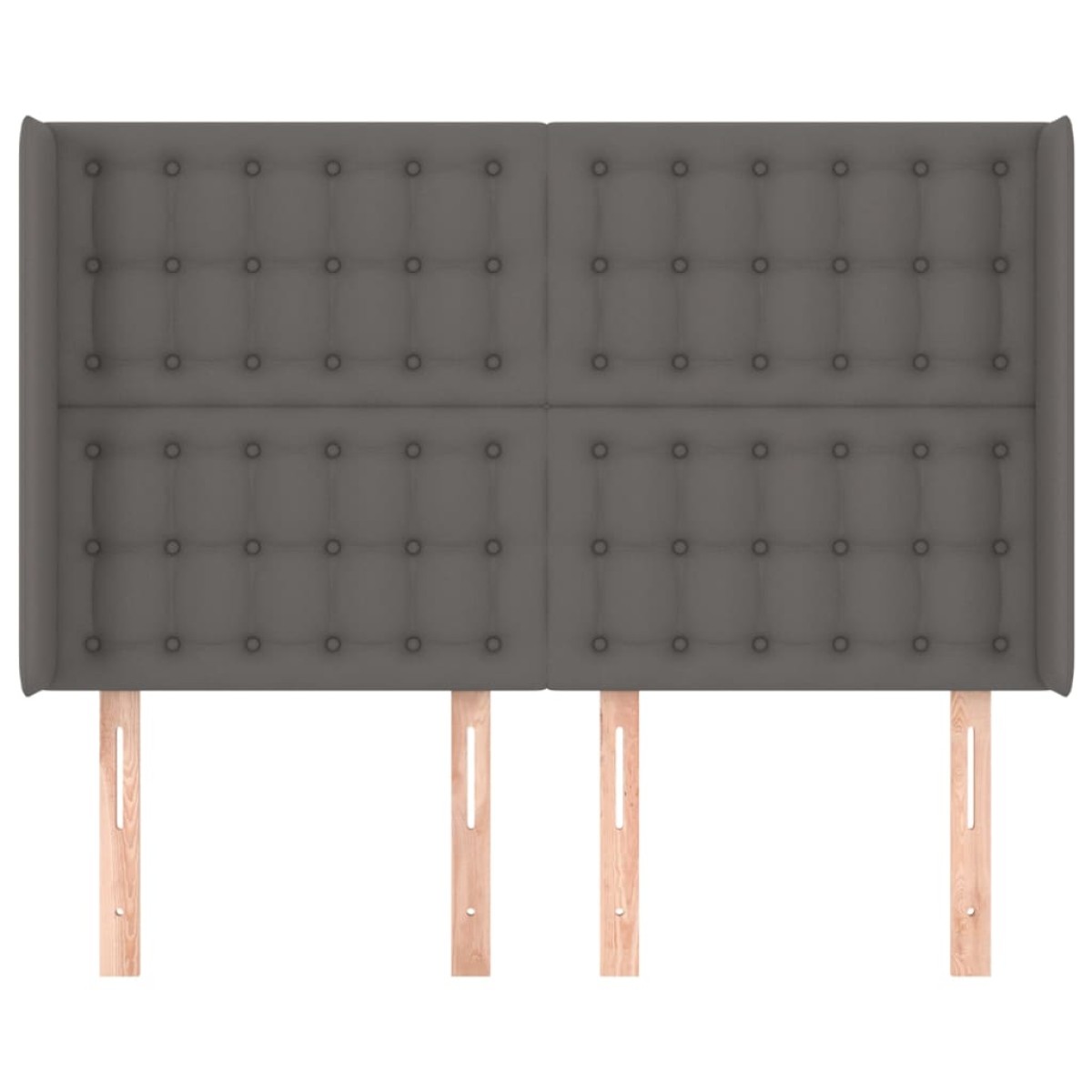 vidaXL Κεφαλάρι με Πτερύγια Γκρι 147x16x118/128εκ.Συνθετικό Δέρμα