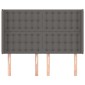 vidaXL Κεφαλάρι με Πτερύγια Γκρι 147x16x118/128εκ.Συνθετικό Δέρμα