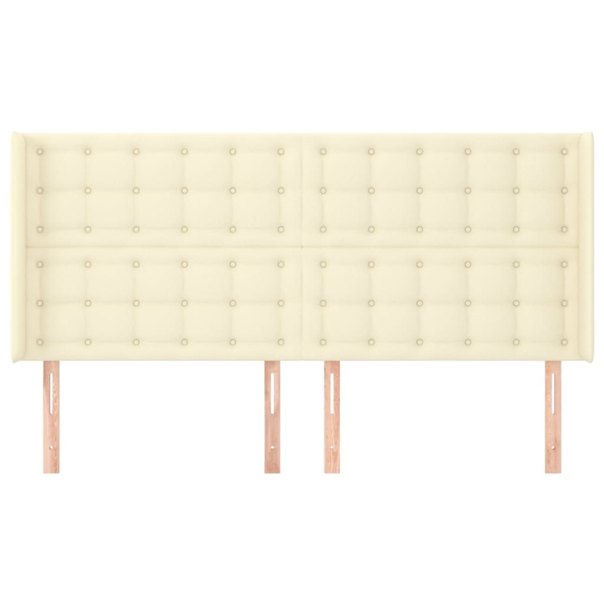 vidaXL Κεφαλάρι με Πτερύγια Κρεμ 163x16x118/128 εκ. Συνθετικό Δέρμα
