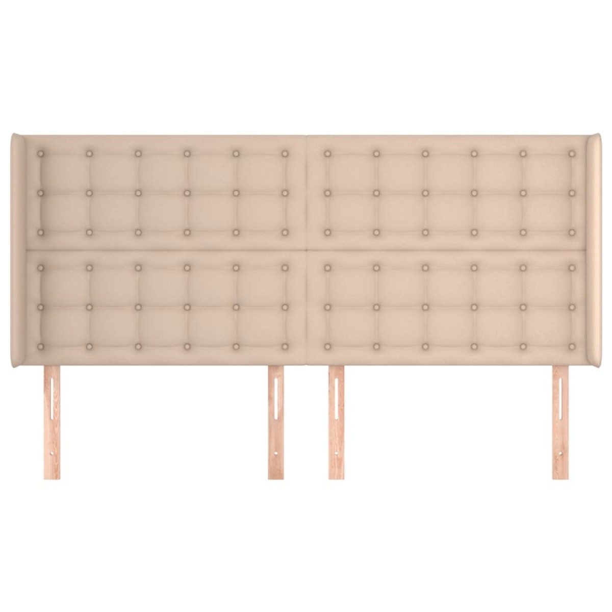 vidaXL Κεφαλάρι με Πτερύγια Καπουτσίνο 183x16x118/128 εκ. Συνθ. Δέρμα