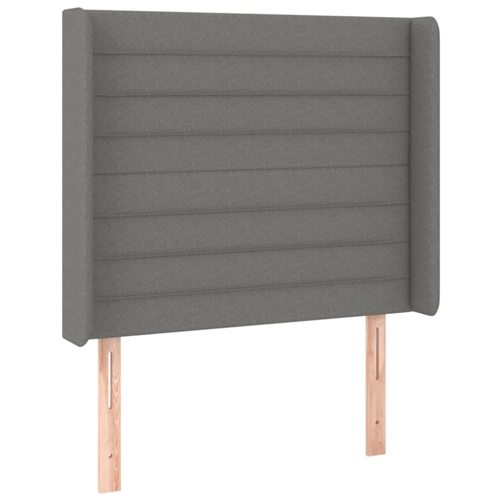 vidaXL Κεφαλάρι με Πτερύγια Σκούρο Γκρι 83x16x118/128 εκ. Υφασμάτινο