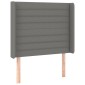 vidaXL Κεφαλάρι με Πτερύγια Σκούρο Γκρι 83x16x118/128 εκ. Υφασμάτινο