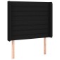 vidaXL Κεφαλάρι με Πτερύγια Μαύρο 83x16x118/128 εκ. Υφασμάτινο