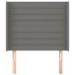 vidaXL Κεφαλάρι με Πτερύγια Σκούρο Γκρι 93x16x118/128 εκ. Υφασμάτινο
