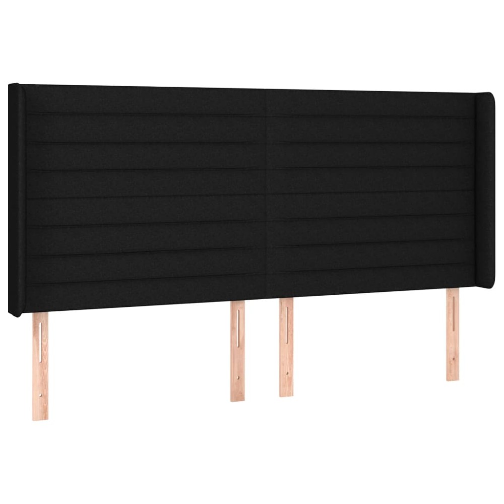 vidaXL Κεφαλάρι με Πτερύγια Μαύρο 183x16x118/128 εκ. Υφασμάτινο