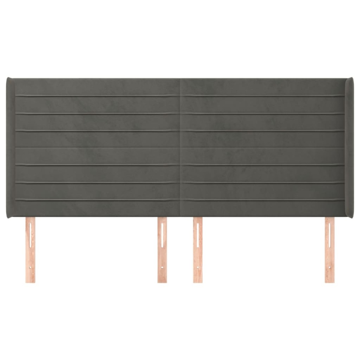 vidaXL Κεφαλάρι με Πτερύγια Σκούρο Γκρι 163x16x118/128 εκ. Βελούδινο