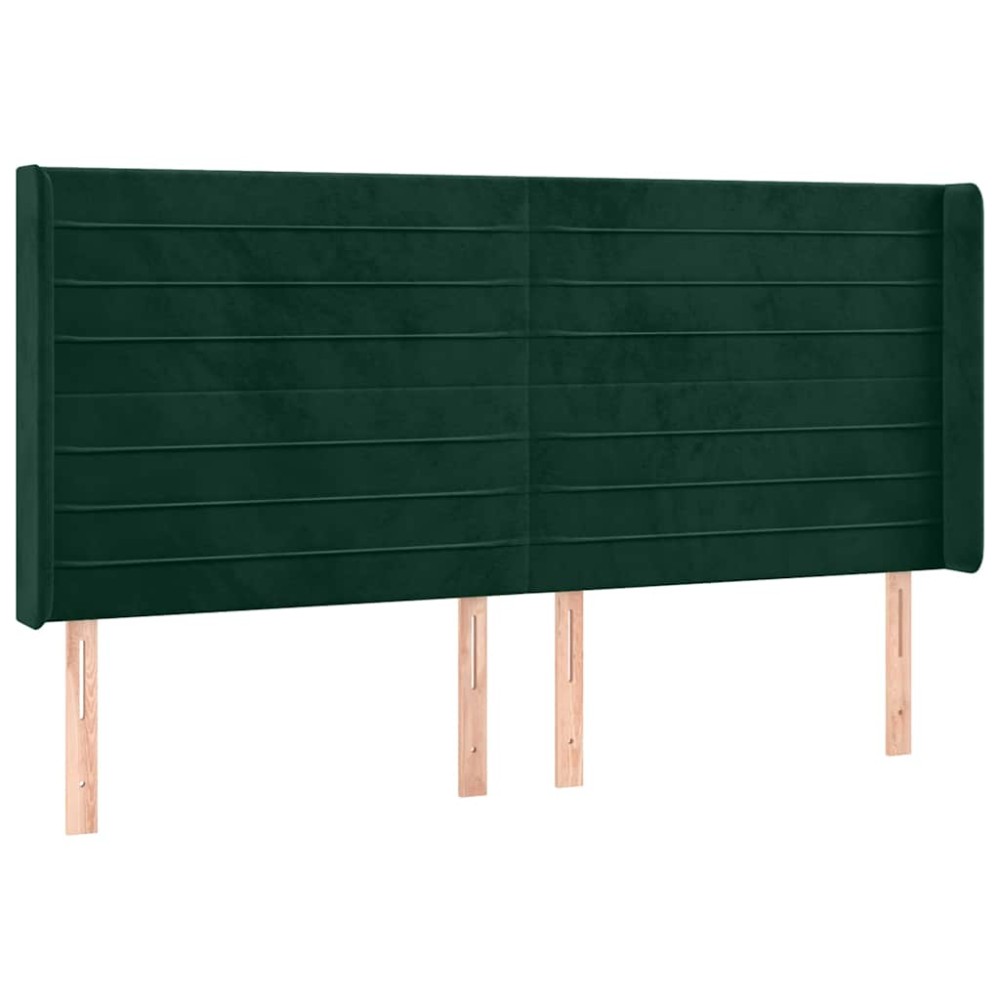 vidaXL Κεφαλάρι με Πτερύγια Πράσινο 183x16x118/128 εκ. Βελούδινο