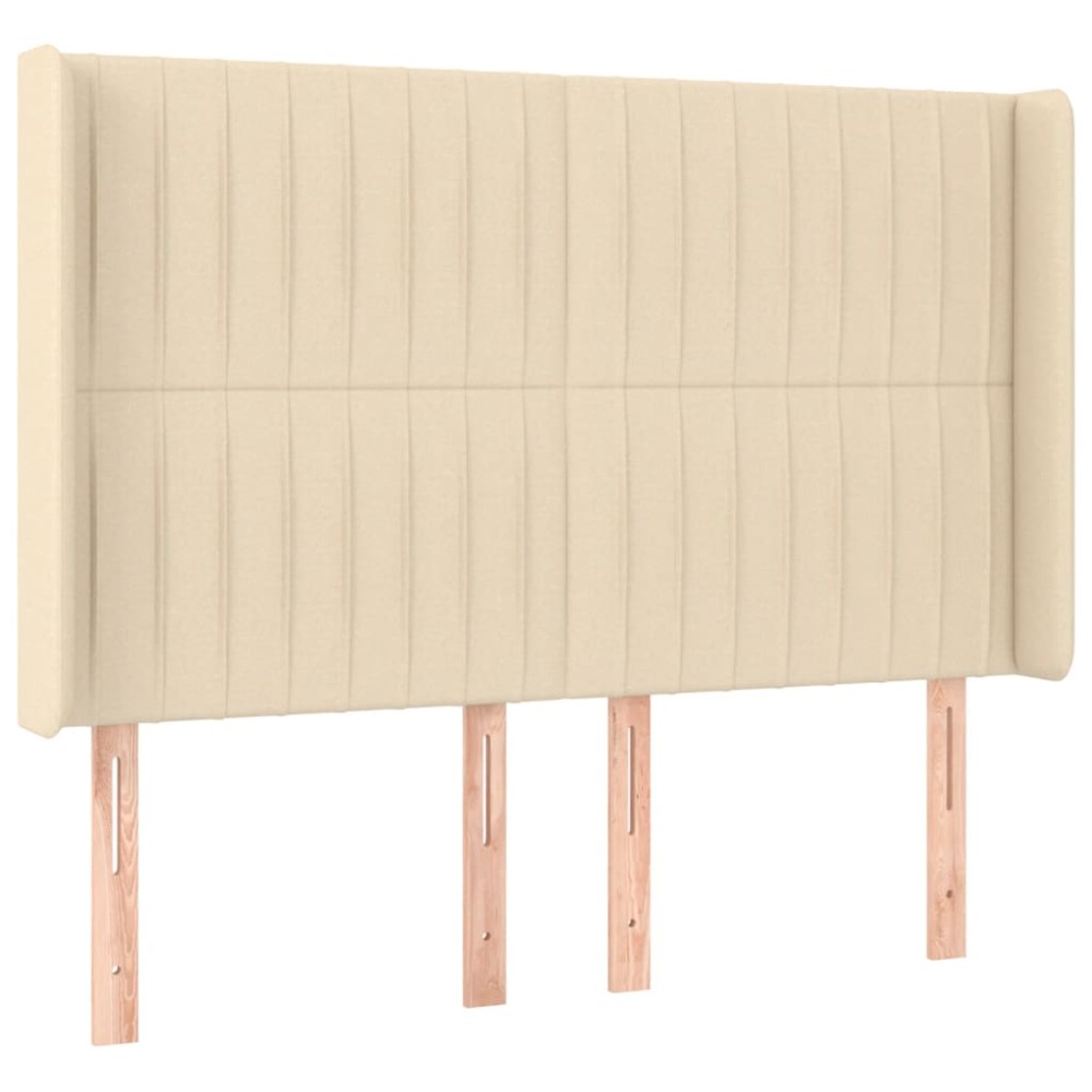vidaXL Κεφαλάρι με Πτερύγια Κρεμ 147x16x118/128 εκ. Υφασμάτινο