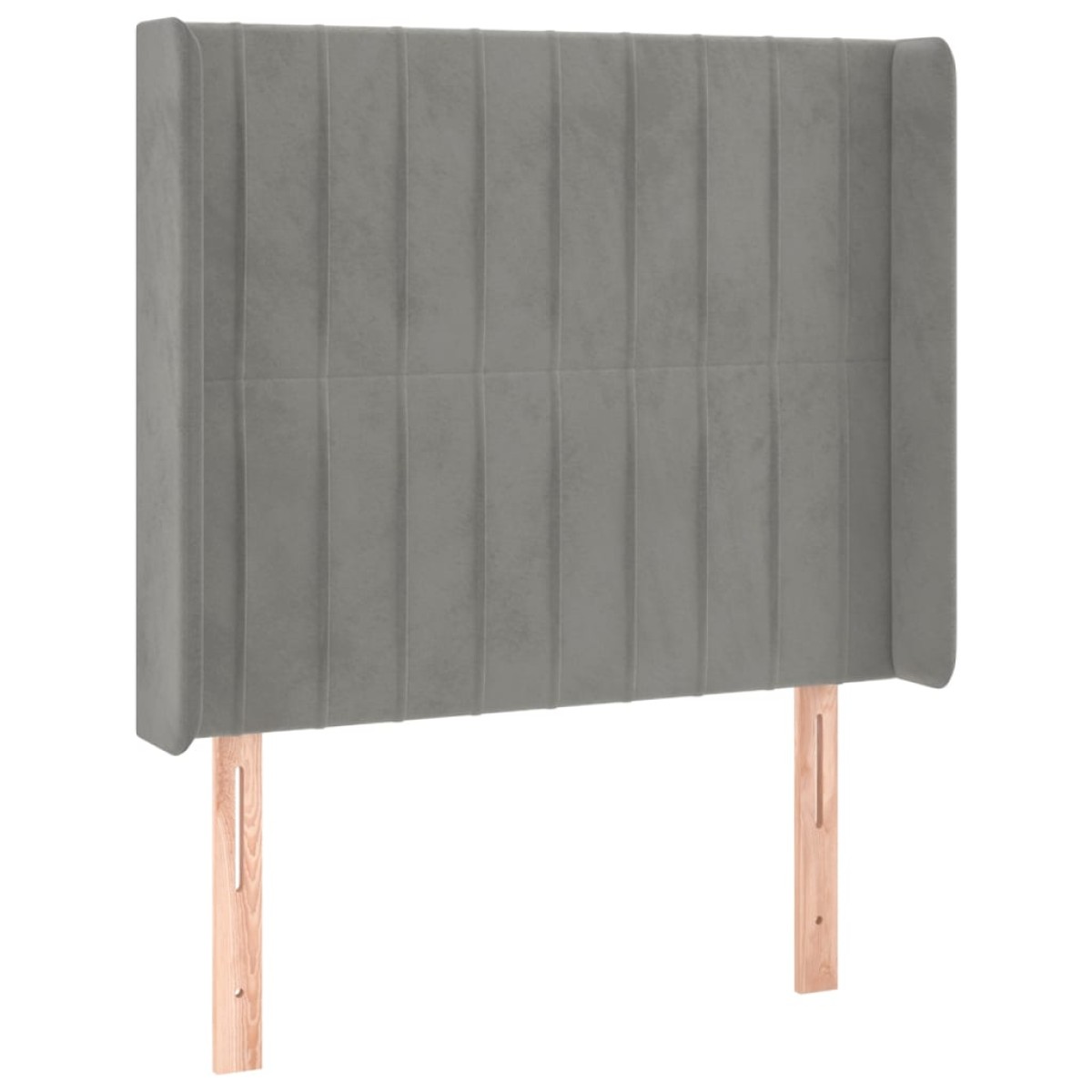 vidaXL Κεφαλάρι με Πτερύγια Ανοιχτό Γκρι 93x16x118/128 εκ. Βελούδινο