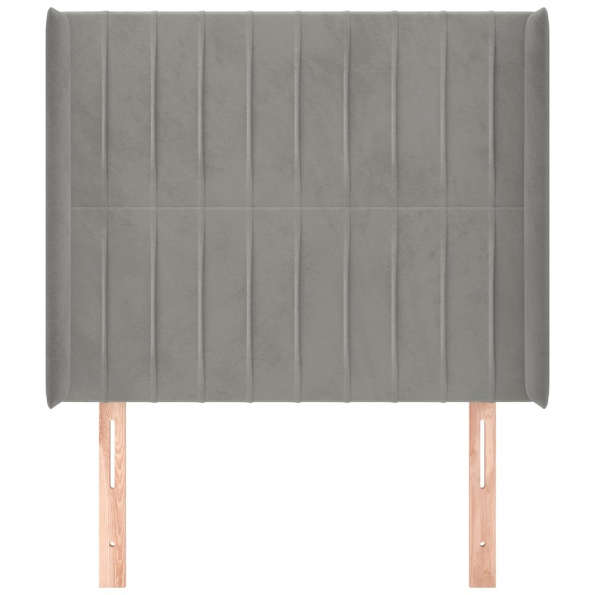 vidaXL Κεφαλάρι με Πτερύγια Ανοιχτό Γκρι 93x16x118/128 εκ. Βελούδινο
