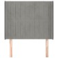 vidaXL Κεφαλάρι με Πτερύγια Ανοιχτό Γκρι 93x16x118/128 εκ. Βελούδινο