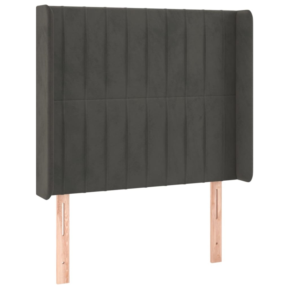 vidaXL Κεφαλάρι με Πτερύγια Σκούρο Γκρι 93x16x118/128εκ.Βελούδινο
