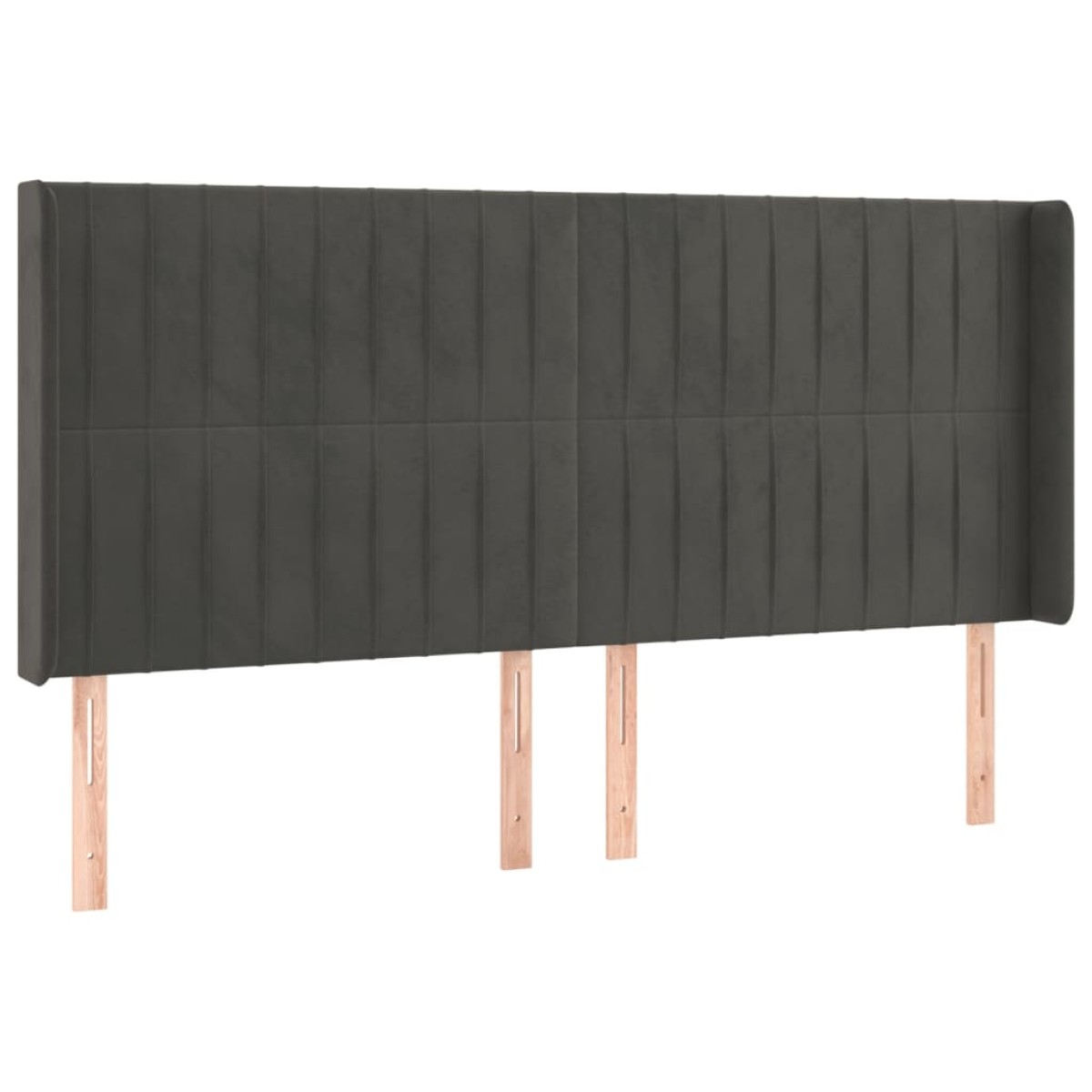 vidaXL Κεφαλάρι με Πτερύγια Σκούρο Γκρι 183x16x118/128 εκ. Βελούδινο
