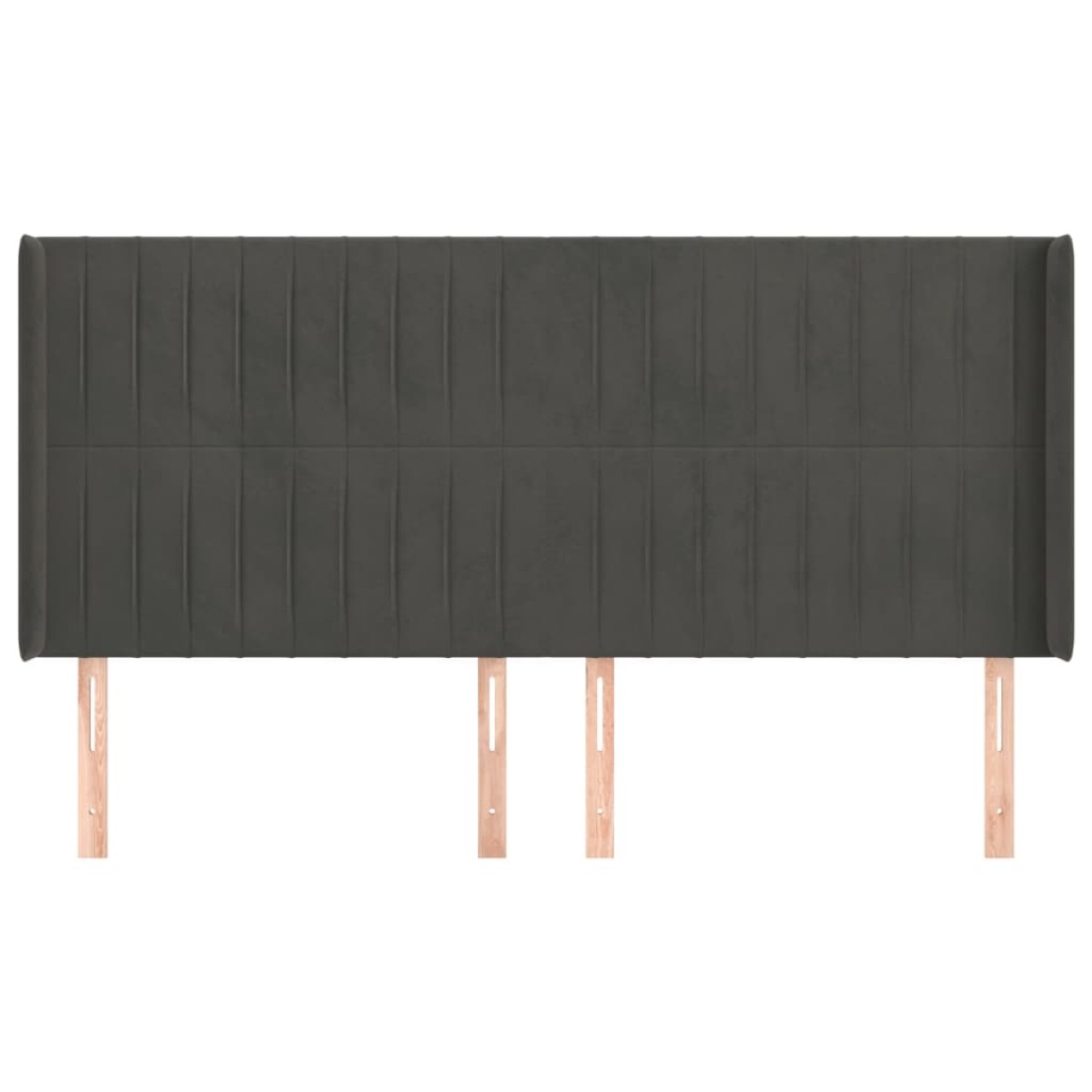 vidaXL Κεφαλάρι με Πτερύγια Σκούρο Γκρι 183x16x118/128 εκ. Βελούδινο