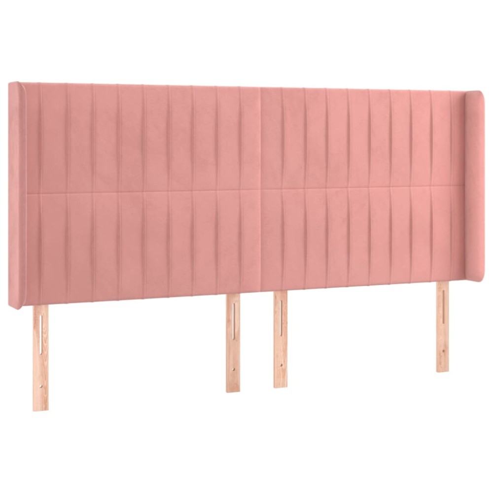 vidaXL Κεφαλάρι με Πτερύγια Ροζ 183x16x118/128 εκ. Βελούδινο