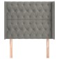 vidaXL Κεφαλάρι με Πτερύγια Ανοιχτό Γκρι 93x16x118/128 εκ. Βελούδινο