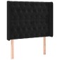 vidaXL Κεφαλάρι με Πτερύγια Μαύρο 93x16x118/128 εκ. Βελούδινο