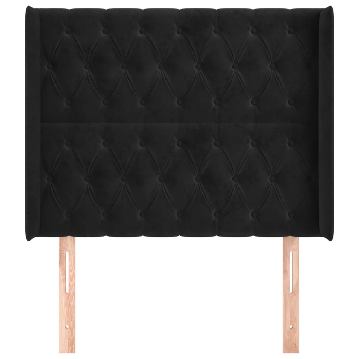 vidaXL Κεφαλάρι με Πτερύγια Μαύρο 93x16x118/128 εκ. Βελούδινο