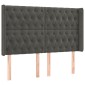 vidaXL Κεφαλάρι με Πτερύγια Σκούρο Γκρι 147x16x118/128εκ.Βελούδινο