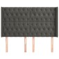 vidaXL Κεφαλάρι με Πτερύγια Σκούρο Γκρι 147x16x118/128εκ.Βελούδινο
