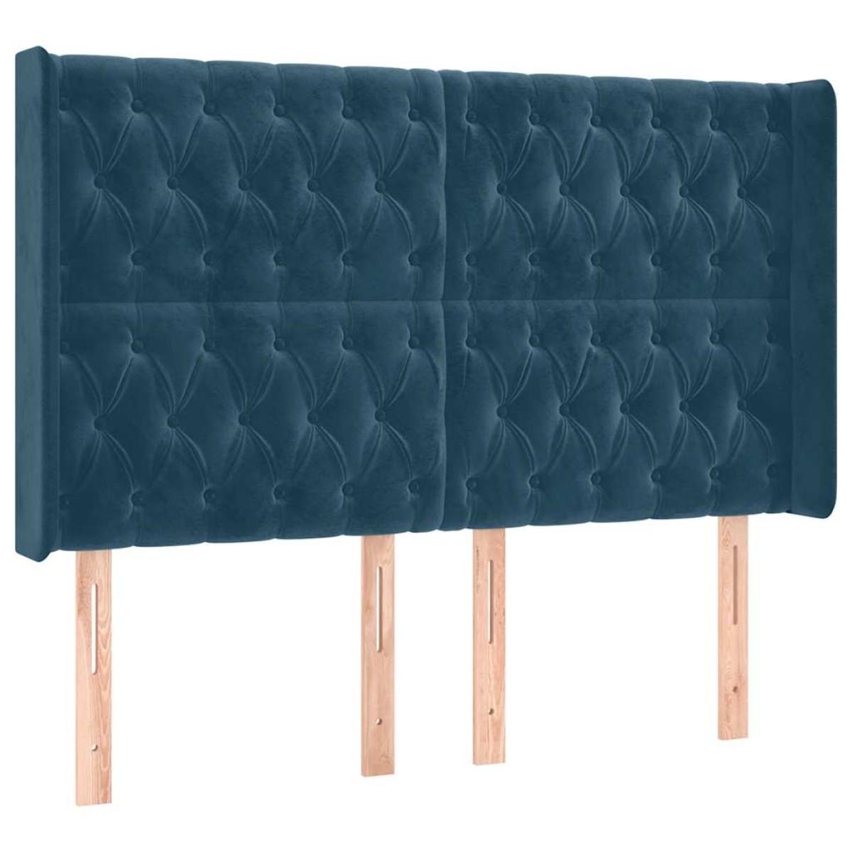 vidaXL Κεφαλάρι με Πτερύγια Σκούρο Μπλε 147x16x118/128 εκ. Βελούδινο