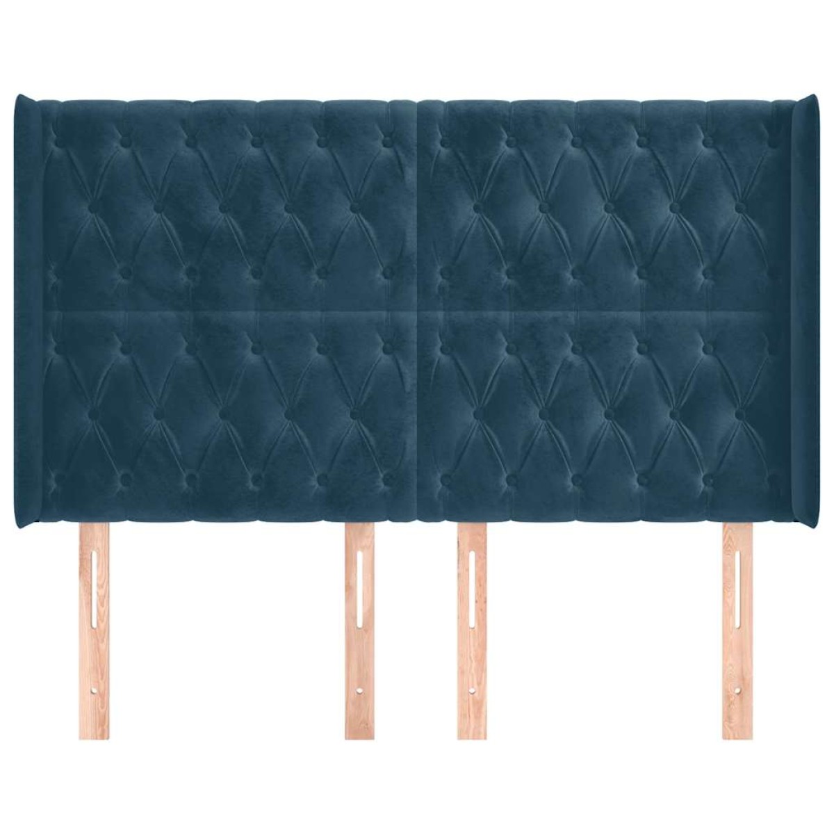 vidaXL Κεφαλάρι με Πτερύγια Σκούρο Μπλε 147x16x118/128 εκ. Βελούδινο