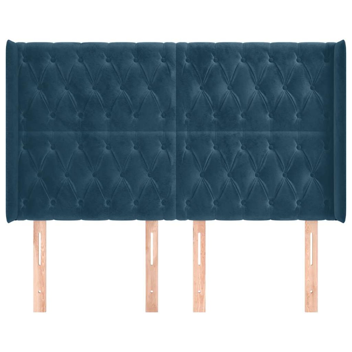 vidaXL Κεφαλάρι με Πτερύγια Σκούρο Μπλε163x16x118/128 εκ. Βελούδινο