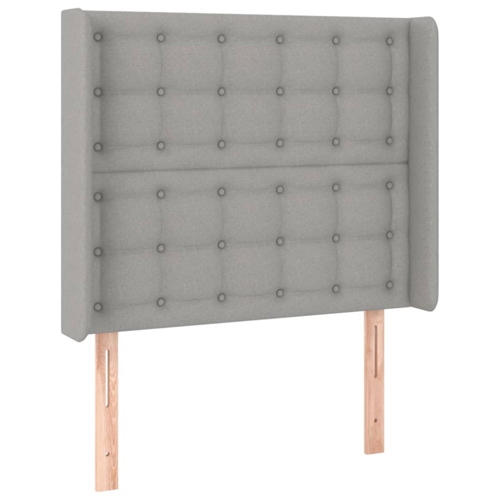 vidaXL Κεφαλάρι με Πτερύγια Ανοιχτό Γκρι 83x16x118/128 εκ. Υφασμάτινο