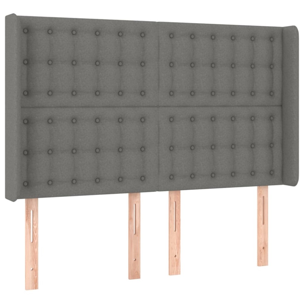 vidaXL Κεφαλάρι με Πτερύγια Σκούρο Γκρι 147x16x118/128 εκ. Υφασμάτινο