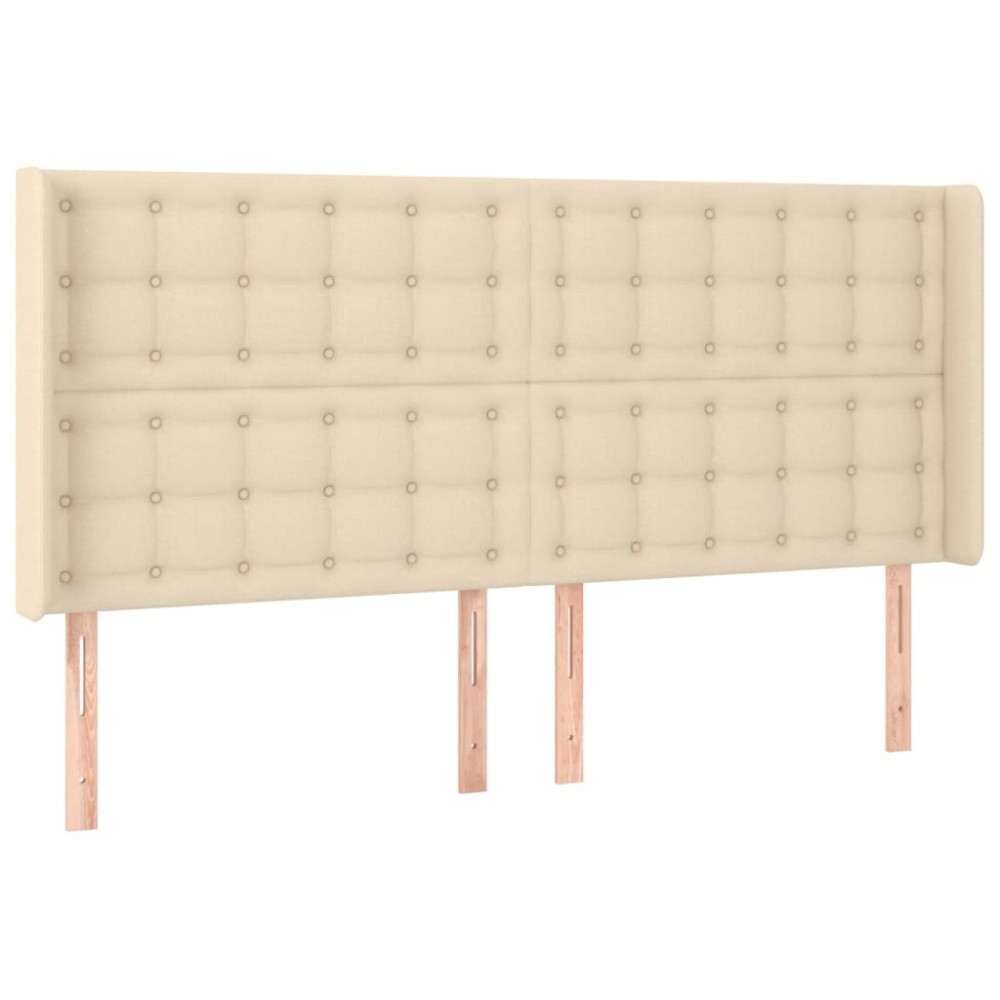 vidaXL Κεφαλάρι με Πτερύγια Κρεμ 183x16x118/128 εκ. Υφασμάτινο