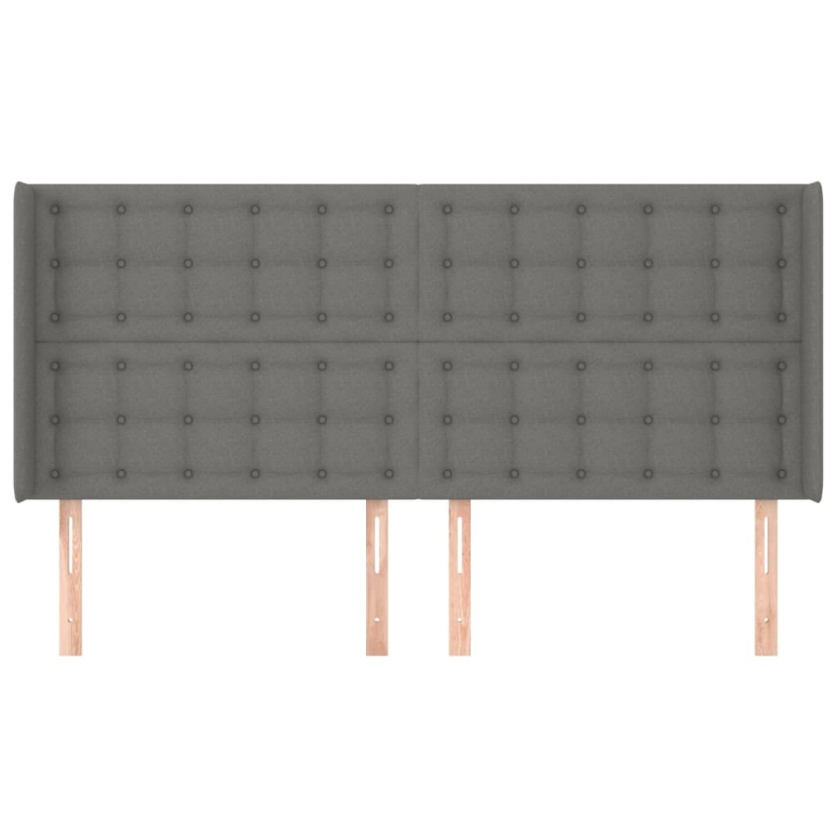 vidaXL Κεφαλάρι με Πτερύγια Σκούρο Γκρι 203x16x118/128 εκ. Υφασμάτινο