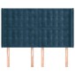 vidaXL Κεφαλάρι με Πτερύγια Σκούρο Μπλε 147x16x118/128 εκ. Βελούδινο
