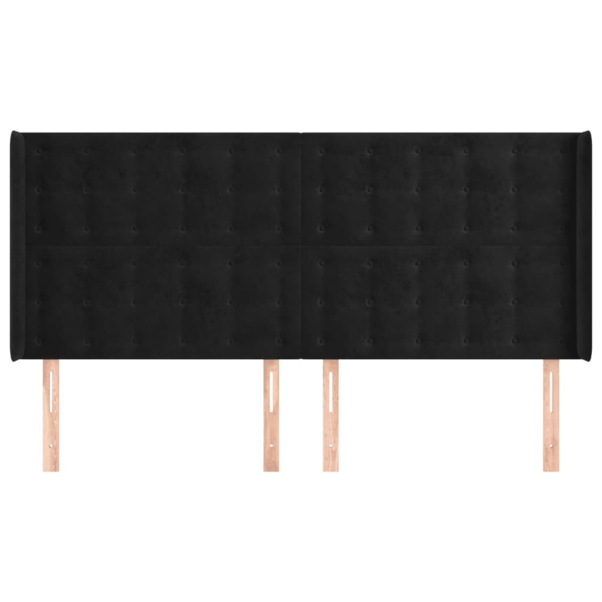 vidaXL Κεφαλάρι με Πτερύγια Μαύρο 183x16x118/128 εκ. Βελούδινο