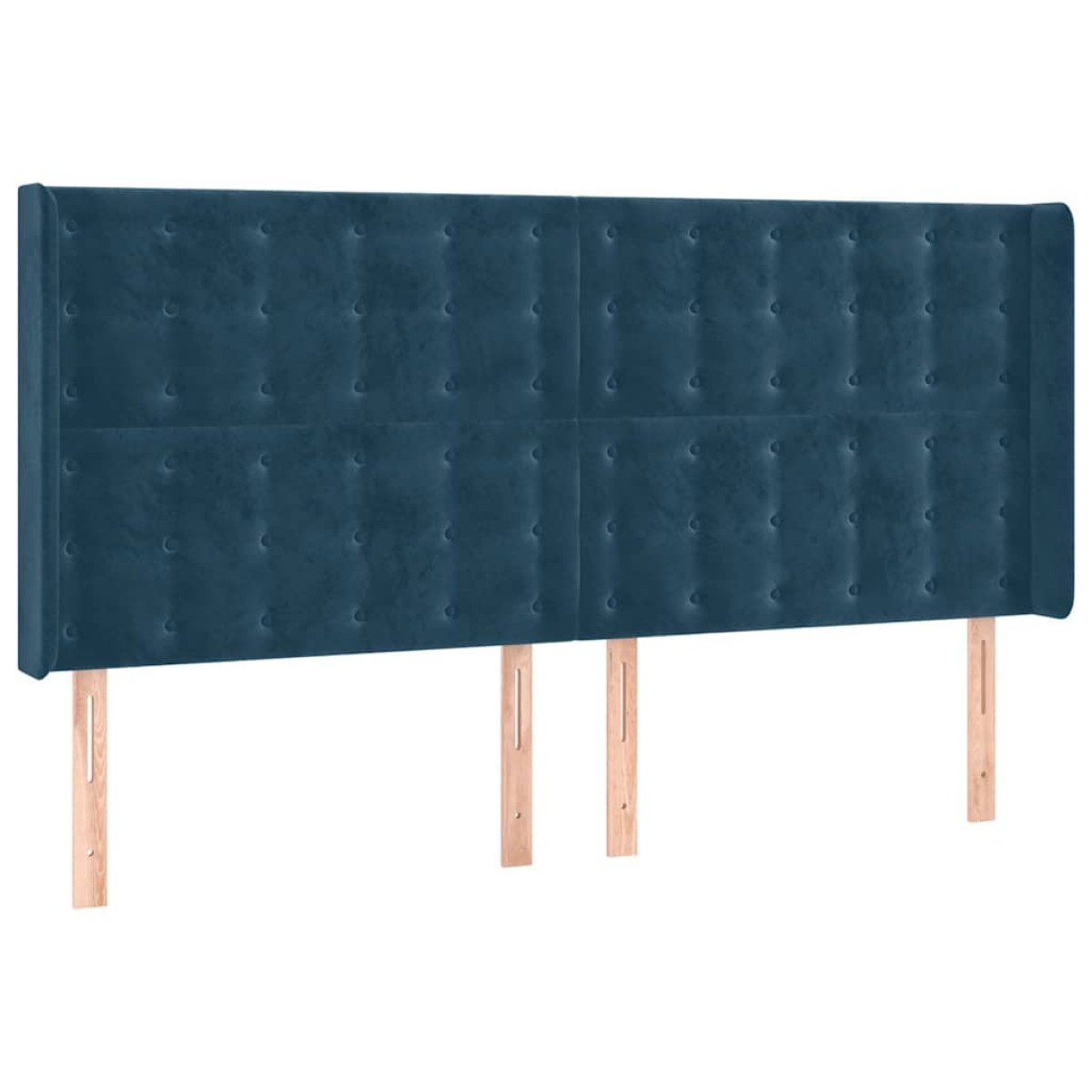 vidaXL Κεφαλάρι με Πτερύγια Σκούρο Μπλε 183x16x118/128 εκ. Βελούδινο