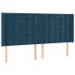 vidaXL Κεφαλάρι με Πτερύγια Σκούρο Μπλε 183x16x118/128 εκ. Βελούδινο
