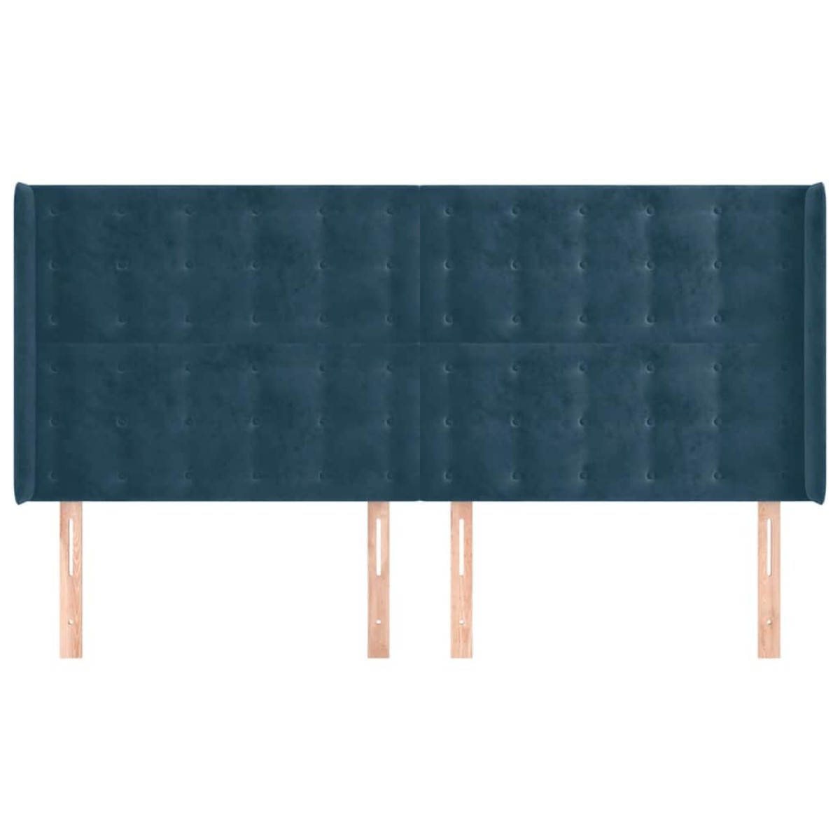 vidaXL Κεφαλάρι με Πτερύγια Σκούρο Μπλε 183x16x118/128 εκ. Βελούδινο