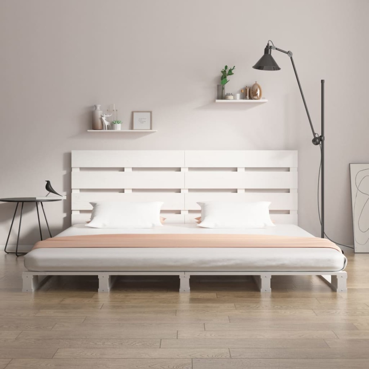 vidaXL Πλαίσιο Κρεβατιού Λευκό 180x200 εκ. Μασίφ Πεύκο 6FT Super King