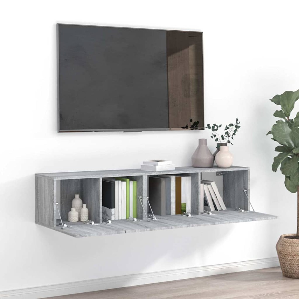 vidaXL Σετ Επίπλων Τηλεόρασης 2 Τεμαχίων Γκρι Sonoma Επεξεργ. Ξύλο
