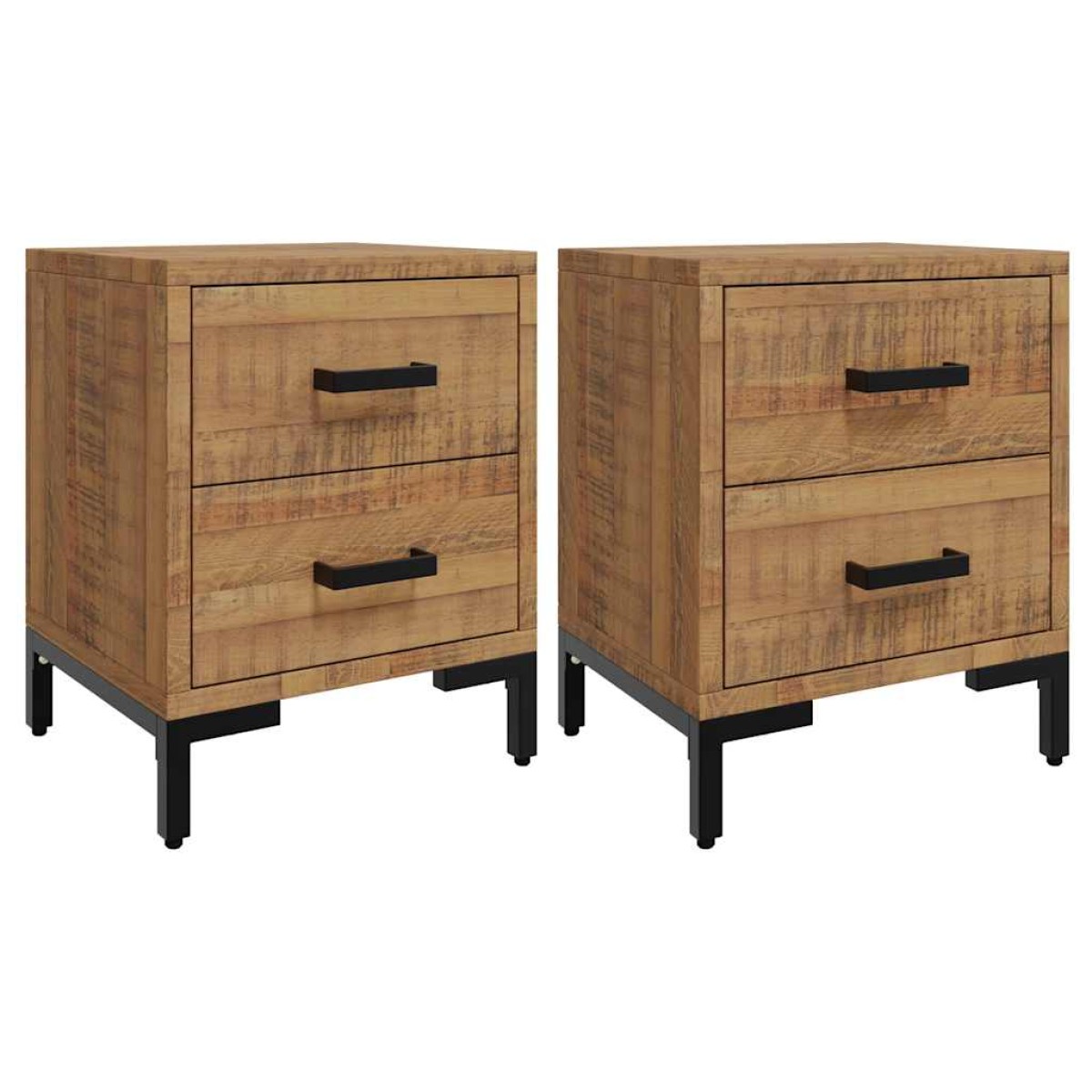 vidaXL Κομοδίνα 2 τεμ. 36 x 30 x 45 εκ. από Μασίφ Ξύλο Πεύκου
