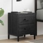 vidaXL Κομοδίνα 2 τεμ. Μαύρα 36x30x45 εκ. από Μασίφ Ξύλο Πεύκου
